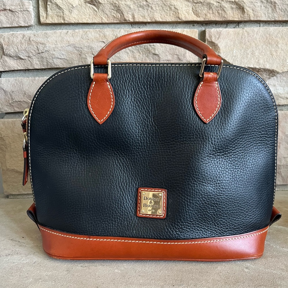 Dooney & Bourke Black and Brown Leather Briefcase